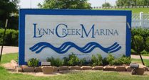 the Lynn Creek Marina sign