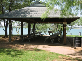 a group picnic pavilion at Lynn Creek Park